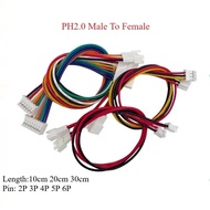 5pcs PH2.0 Extension Line  Cable 2P 3P 4P 5P 6P PH 2.0mm Male To Female Extension Cord Connector Wit