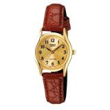 Casio LTP-1094Q-9B Ladies Leather Strap Round Water Resistant Analog Watch