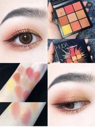🌹僅試色🌹 HUDA Beauty Coral 日落盤 9宮格 眼影盤