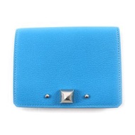 成色極佳的愛馬仕 Medor 皮革證件套/名片夾/卡包，藍色，B 印記，法國製造，女士款