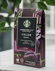 VIA ITALIAN ROAST READY BREW STARBUCKS (BestBefore☕️26Mar25) 12ซอง กาแฟสำเร็จรูปสตาร์บัคส์