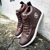 CONVERSE ALL STAR HIGH CUT LEATHER COFFEE BROWN