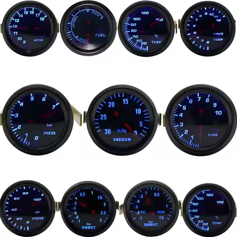 52mm Boost/Vacuum/Water Temp/Oil Temp/Oil Press/Voltage/Tachometer/Air Fuel Ratio/EGT Gauge Analog B