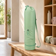 Crossbody Exercise Mat Bag Drawstring Closure Cylindrical Exercise Bag Exercise Mat Carrier Side Poc