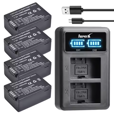 DMW-BMB9 Bateria DMW BMB9 BMB9E Battery + Charger for Panasonic Lumix DC-FZ82 FZ70 FZ60 FZ100 FZ150 
