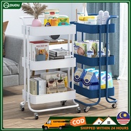 Oo 3/4 Tier Multifunction Storage Trolley Rack Office Shelves Home Kitchen Rack Book Shelving Toys With Plastic Wheel