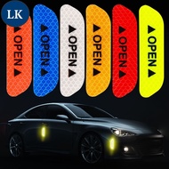 LK 2Pcs/Set Car OPEN Reflective Tape Warning Mark Reflective Open Notice Bicycle Accessories Exterio