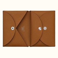 HERMES Calvi Duo Compact card holder 散子包/卡套 (金棕色) 官網單連盒及絲帶