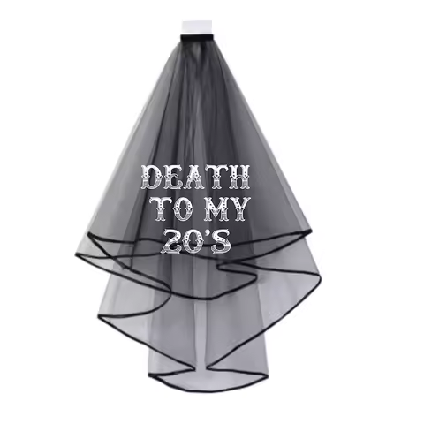 RIP Twenties black veil Death to My 20s alternative goth Gothic Funeral for Youth 30th Birthday part