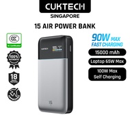 [CCC Power Bank] CUKTECH 15 Air Power Bank 90W Fast Charging 15000mAh Powerbank Portable Charger PB1