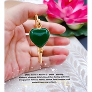 ✻ ❧ ¤ ♞,♘lucky charm jade stone and Thailand gold bangle for women (BBE)
