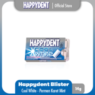 Happydent Cool White Mint Blister 14g - Permen Karet Rasa Mint