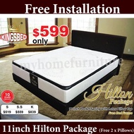 [Bulky] Kingsbed Hilton 11inch Mattress Pocket Spring with Latex Pillow Top (With/Without Bedframe) 