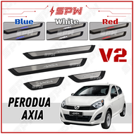 Perodua Axia (2014-2022) V2 Side Step LED Side Steel Plate Door Sill Plate Scuff Plate Interior Deco