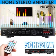 110-220V 720W bluetooth 5 CH Karaoke Power Stereo Hifi Stereo Digital Amplifier Audio Receiver Bass AV Surround for Home