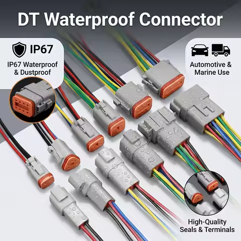 Deutsch DT Waterproof Connector Kit - 2/4/6/8/12 Pin Plug & Socket with Wedge Lock, IP67 Automotive 