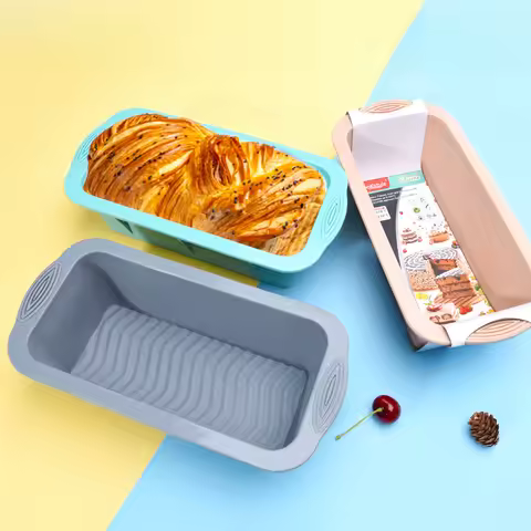 3D Silicone Bread Loaf Pan Non-Stick Rectangular Baking Mold, Oven Safe Reusable Cake Pan for Homema