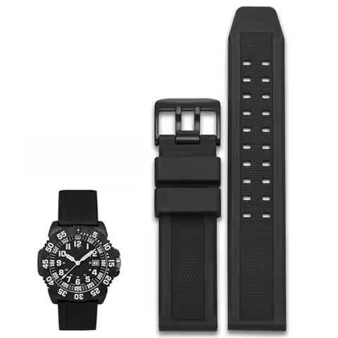 silicon watchband for Luminox 7251|3050|3051|6402 series wristband 23mm black waterproof rubber band