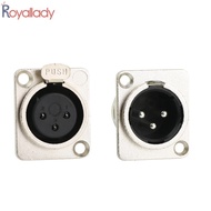 &lt;5/30 ROYALLLADY High-Quality&gt; 3Pin XLR Socket Male Female Panel Mount Chassis Socket Mic Jacks  Connector