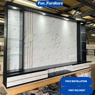 𝗙𝗥𝗘𝗘 𝗜𝗡𝗦𝗧𝗔𝗟𝗟 - Rebecca TV Cabinet |8x5 feet | Hanging Tv Cabinet | Up To 65 Inch | Free Installation