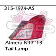 Nissan Almera 2013 tail lamp/ tail light