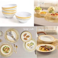 Tupperware Melamine Plate pinggan melamin tebal gold