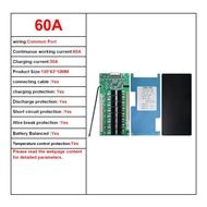 17S BMS 60V 30A 60A 120A ป้องกันแผ่นชาร์จ PCB พร้อม Balance Equalize อุณหภูมิควบคุม Charge Discharge