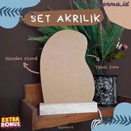 Up To 70% Discount [Gaska] Acrylic Abstract Plain Shape 2Mm Clear 15Cm | Wooden Set | Led Set