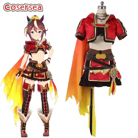 Cosersea Tokai Teio Cosplay Costume Uma Musume: Pretty Derby Tokai Teio Fire Outfit Halloween Women 