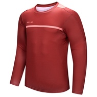เสื้อยืดแขนยาว KELME สำหรับผู้ชาย ฤดูใบไม้ร่วง 2025 ฟุตบอล ระบายอากาศได้ดี ชุดฝึกซ้อม คอตั้ง วิ่ง ชุ