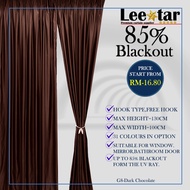 Langsir Naco (1Mx1.3M) Ready Made Curtain!!Siap Jahit Langsir,Langsir RAYA Kain Tebal 80% Blackout (2 IN 1)-G8-Dark Chocolate