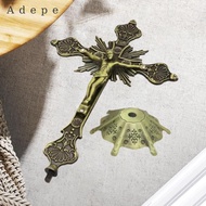 [Adepe] Bronze Standing Crucifix Collectible Christian Cross Sculpture for Home Table Altar Decor
