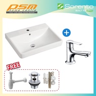 Sorento White Ceramic Material Bathroom Wall Hung Basin SRTWB888-A