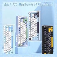 AULA F75 Mechanical Keyboard RGB Three Mode Wireless Gaming Keyboard Multifunctional Knob Hot Swap G