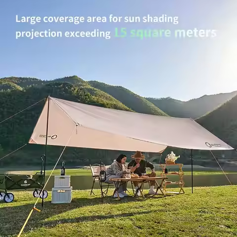 5x3m 4x3m 3x3m Awning Waterproof Tarp Tent Shade Ultralight Garden Canopy Sunshade Outdoor Camping T