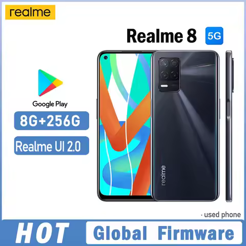 OPPO Realme 8 5G smartphone Global firmware MTk Dimensity 700 Realme UI 2.0 6.5" 8GB 256GB 48MP+8MP 