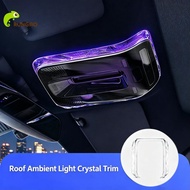 Rungao Car Reading Light Crystal Frame Double Layer Translucent Trim Interior Atmosphere Lamp Upgrad