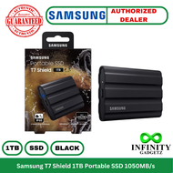 Samsung T7 Shield 1TB Portable SSD USB 3.2 1050MB/s Read 1000MB/s Write BLACK