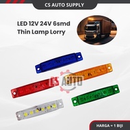 1pc x 12V 24V LED Lampu Kecil Lorry Truck Trailer Front Small Driving Light 6smd Thin
