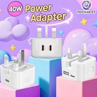 40W PD Dual Input Ports (USB-A + Type-C), Single Type-C Port, Dual Type-C Input Ports Foldable Plug 