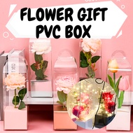 [SG Seller] Korea PVC Box Transparent Packaging Wrapper Flower Gift Mother's Day LED Fairy Light Gift Box