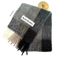 Acne Studios Checked alpaca wool-blend scarf CA0084-BO8000 Grey 1