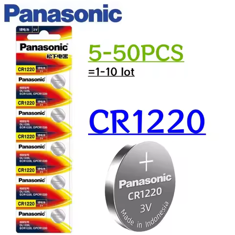 5-50PCS Original PANASONIC CR1220 CR 1220 3V Lithium Battery For Watch Calculator Clock Remote Contr