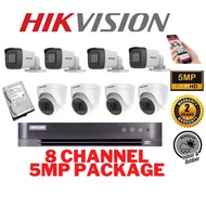 NEW HIKVISION CCTV 8 Channel Set 5MP 4K Full HD 1920P With Hardisk iDS-7208HUHI-M1/E/DS-2CE16H0T-ITF