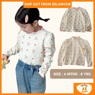 Kids Blouse Set 6M-8Y Kids Girl Long Sleeve Shirt Korean Tshirt Baby Girl Baju Raya Budak Perempuan
