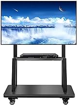 Tv Rack stand wall bracket Universal Rolling TV Stand, Tall Swivel Freestanding Trolley with Shelf, Fits 55/60/65/70/75 inch LCD LED Plasma Flat Panel, Load 110kg TV Rack