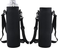 8 x 22 cm Water Bottle Covers, 2 Pieces, 1000 ml Bottle Holder Bag with Adjustable Shoulder Strap, P