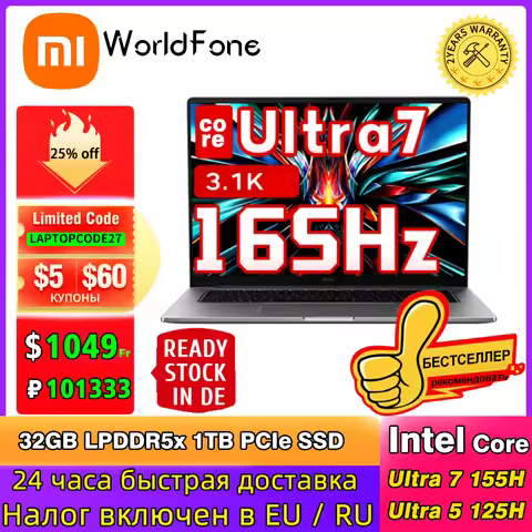 Mew Xiaomi Laptop Redmi Book Pro 16 Ultra 5/Ultra 7 32GB 1T SSD Intel ARC Graphic 3.1K 165Hz Screen