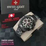 jam tangan swiss army 2118 crono stainless steel fulset box original