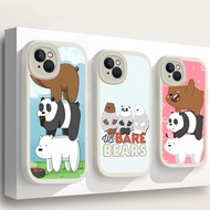 for iPhone 11 12 13 14 15 Pro Max Liquid silicone TPU soft Case K515 We Bare Bears funny